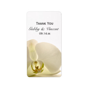 White Orchid Blume Hochzeit Danke Ihnen für Tags Adressaufkleber