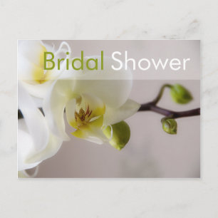White Orchid ・ Bridal Dusche Einladung Postkarte
