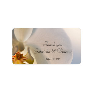 White Orchid Elegance Wedding Vielen Dank für Ihre Adressaufkleber