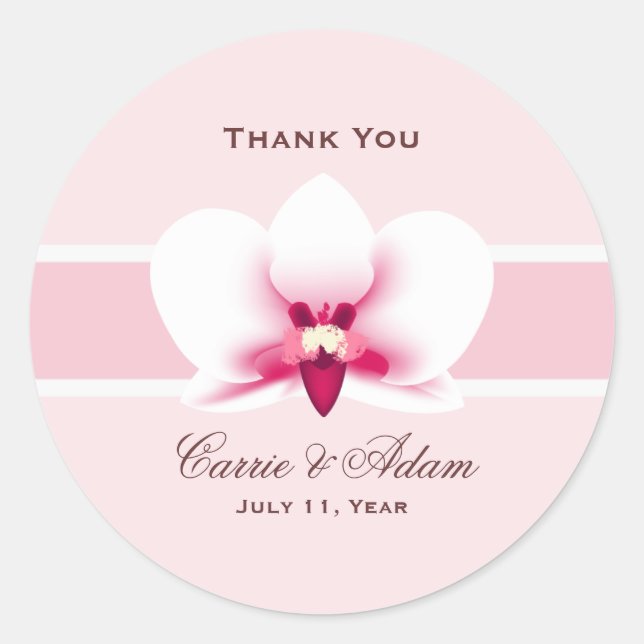 White Orchid Favor Stickers (Vorderseite)