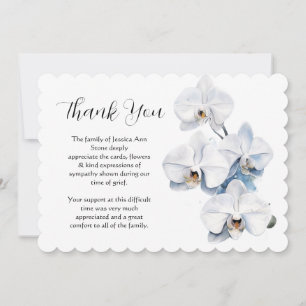 White Orchid Floral Beerdigung Tod Vielen Dank Einladung