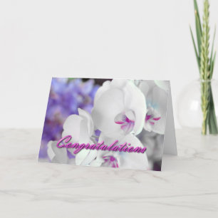 White Orchid Gratulations Card Karte