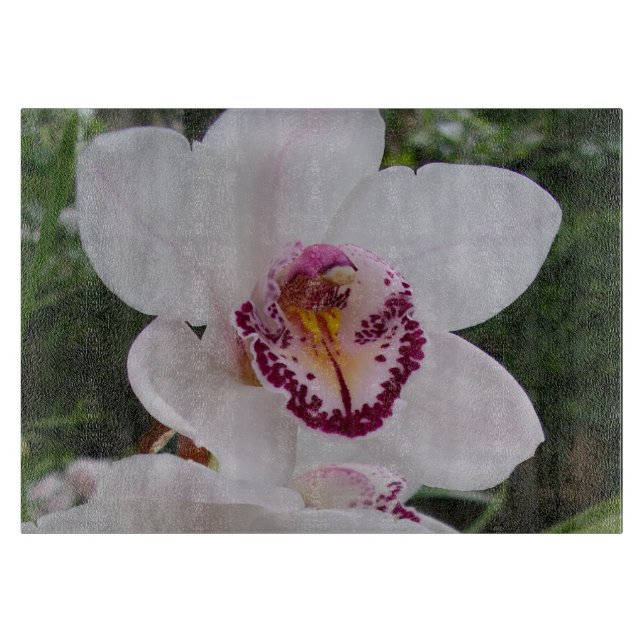 White Orchid I Beautiful Tropical Blume Schneidebrett (Vorderseite)