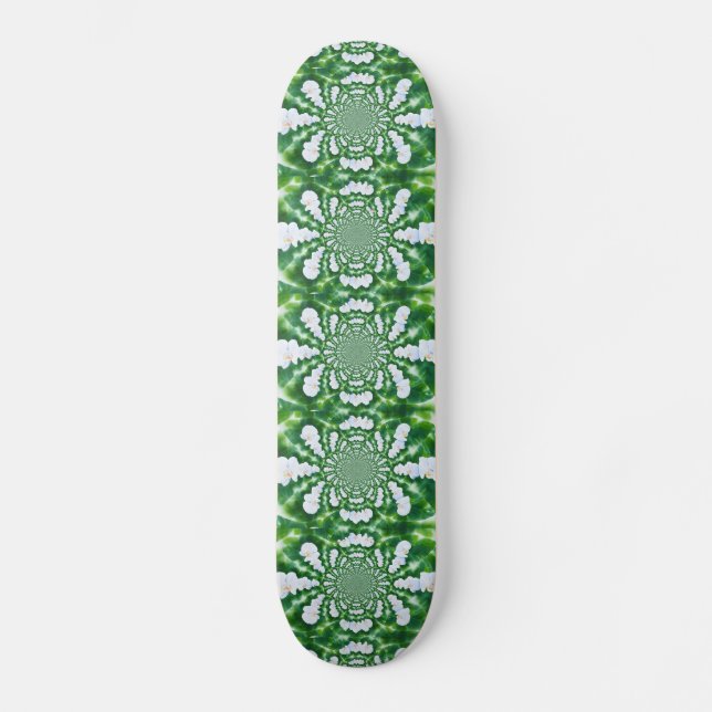 White Orchid Mandala Skateboard (Vorderseite)