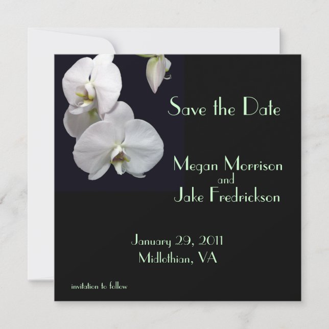 White Orchid Save the Date (Vorderseite)