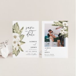 White Orchid Save the Date Einladung