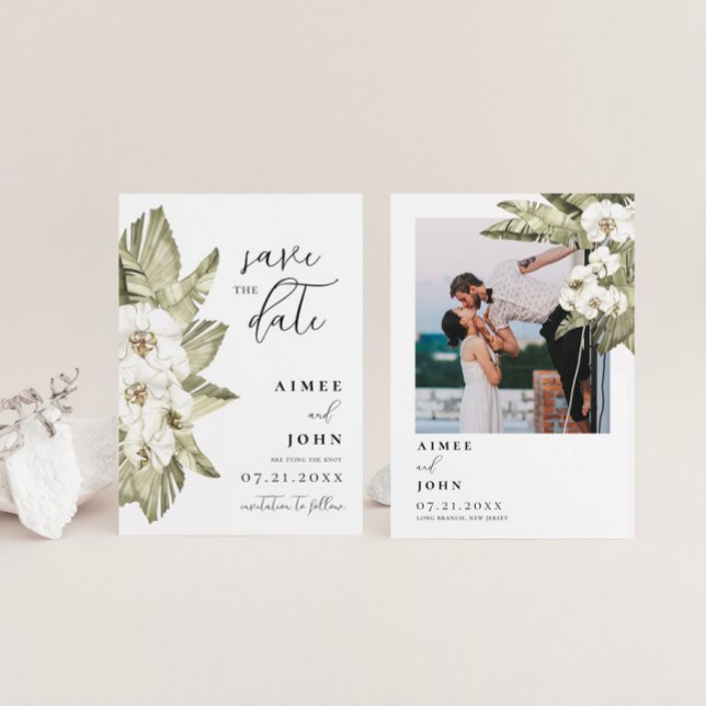 White Orchid Save the Date Einladung (Von Creator hochgeladen)