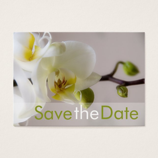 White Orchid - Save the Date Mini-Karte (Vorderseite)