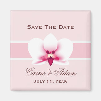 White Orchid Speichern Sie das Date Magnet
