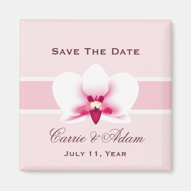 White Orchid Speichern Sie das Date Magnet (Vorne)