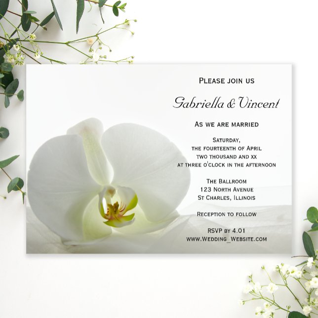 White Orchid und Bridal Veil Wedding Einladung (Von Creator hochgeladen)