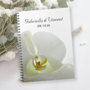 White Orchid und Bridal Veil Wedding Notizblock