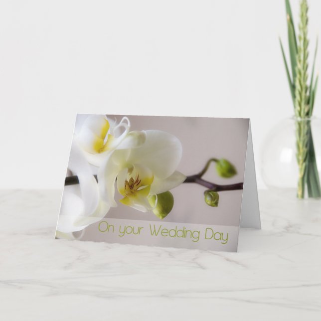 White Orchid Wedding Congratulation Card Karte (Vorderseite)