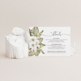 White Orchid Wedding Details Card RSVP Karte