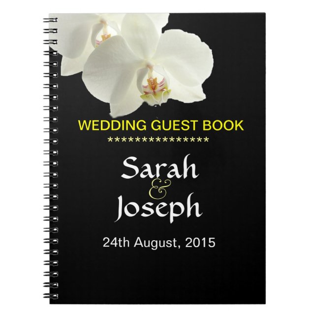 White Orchid Wedding Gästebuch Notizblock (Vorderseite)