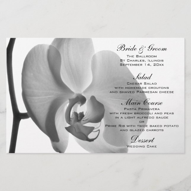 White Orchid Wedding Menu (Vorderseite)
