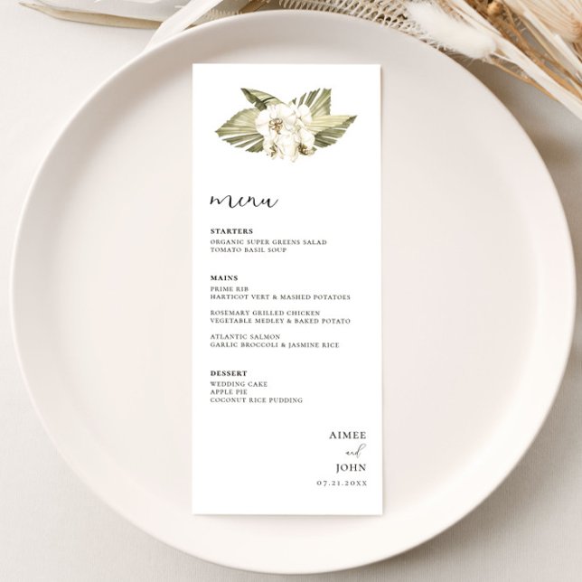White Orchid Wedding Menu Menükarte (Von Creator hochgeladen)