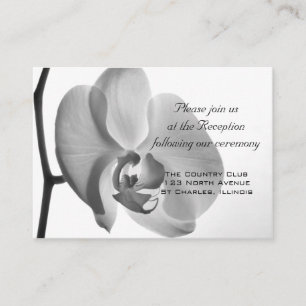 White Orchid Wedding Reception Card Begleitkarte