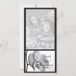White Orchid Wedding Vielen Dank Foto Card Dankeskarte
