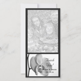 White Orchid Wedding Vielen Dank Foto Card Dankeskarte