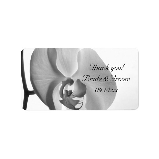 White Orchid Wedding Vielen Dank für Ihr Interesse Adressaufkleber (Vorne)