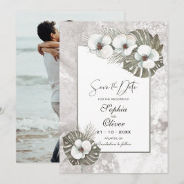 White Orchids Hochzeit Save The Date