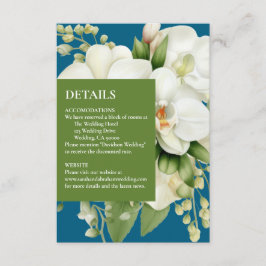 White Orchids Ocean Blue Details Umschließungskart Begleitkarte