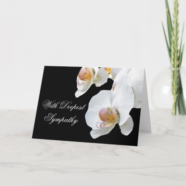 White Orchids Sympathie Card Karte (Vorderseite)
