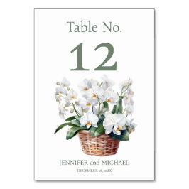 White Orchids Watercolor Hochzeitsstimmung Tischnu Tischnummer