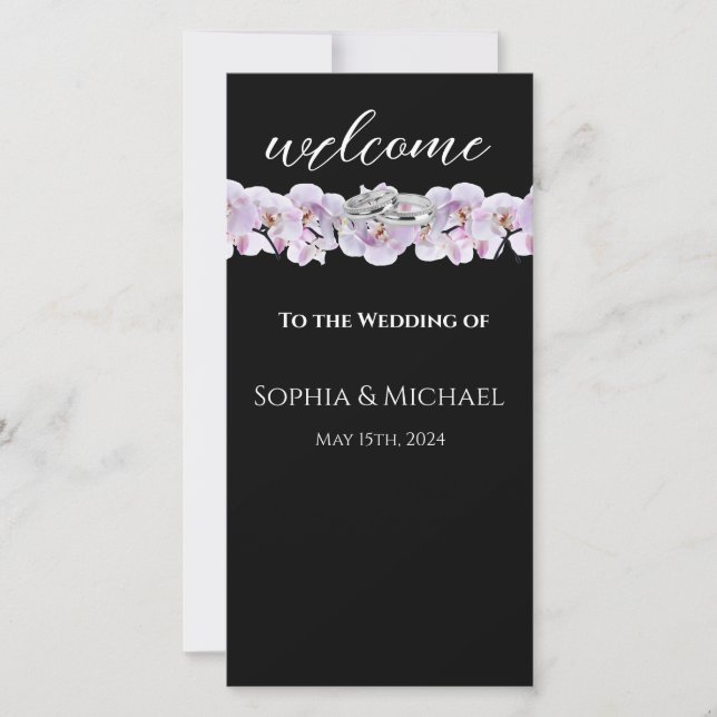 White Orchids-Wedding Rings-Wedding Programm- (Vorderseite)