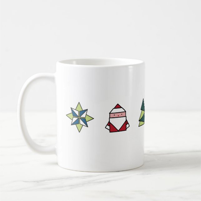White Origami Weihnachten Kaffeetasse (Links)