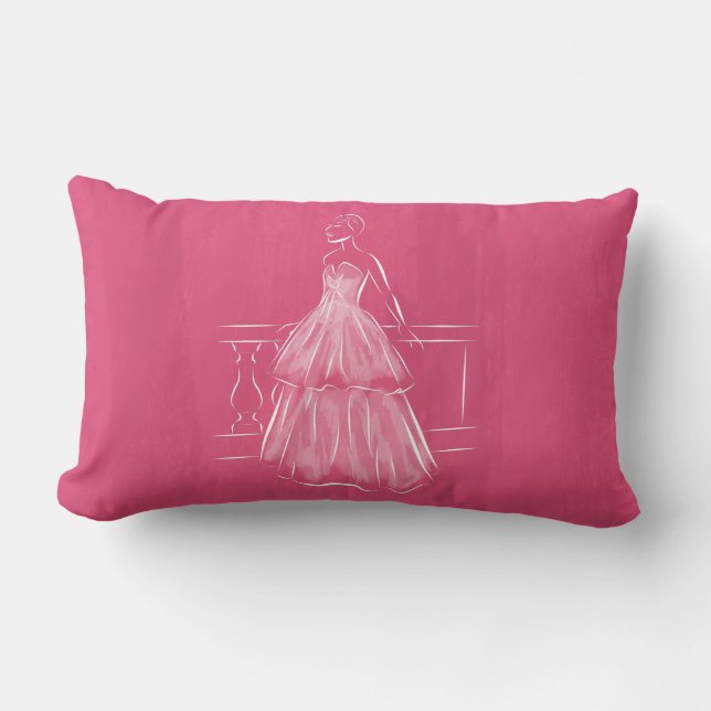 White Out Negative Space Gown Lendenkissen (Vorderseite)