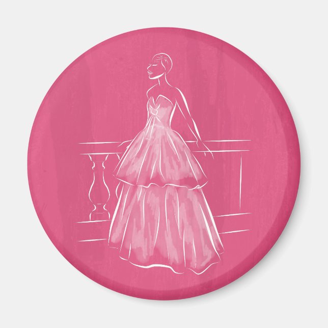 White Out Negative Space Gown Magnet (Vorne)