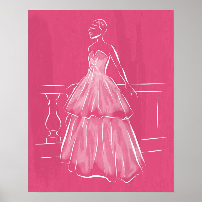 White Out Negative Space Gown Poster (Vorne)