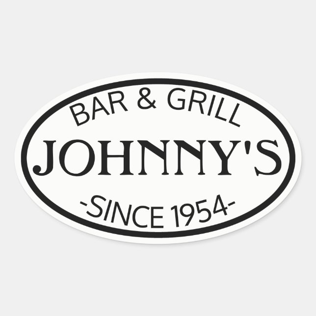 White Oval Promo Ovaler Aufkleber (Vorderseite)