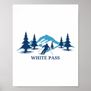 White P Washington Skigebiet Skifahren Skifahrer Poster
