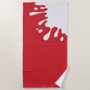 White Paint Splash Kardinal Red Strandtuch