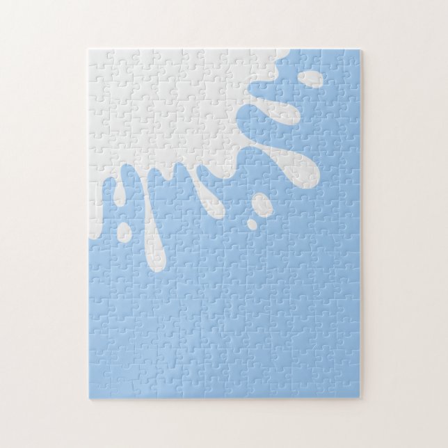 White Paint Splash on Baby Blue Seriös Puzzle (Vertikal)