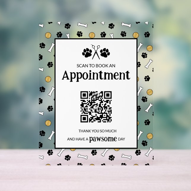 White Paint Your Logo Ernennung Buchung QR-Code Acrylschild (Neutral)