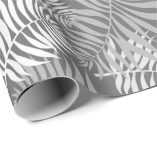 White Palm Frontend auf Silver Wrapping Paper Geschenkpapier