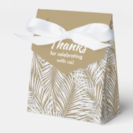 White Palms on Gold Zent Style Gastgeschenk Boxen Geschenkschachtel