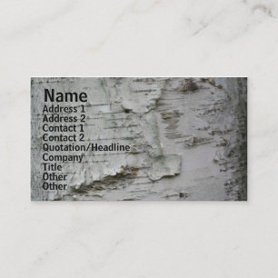 White Paper Birch Barke Nature Business Card Visitenkarte