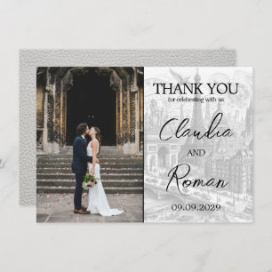 White Paris Passport Dankeskarte