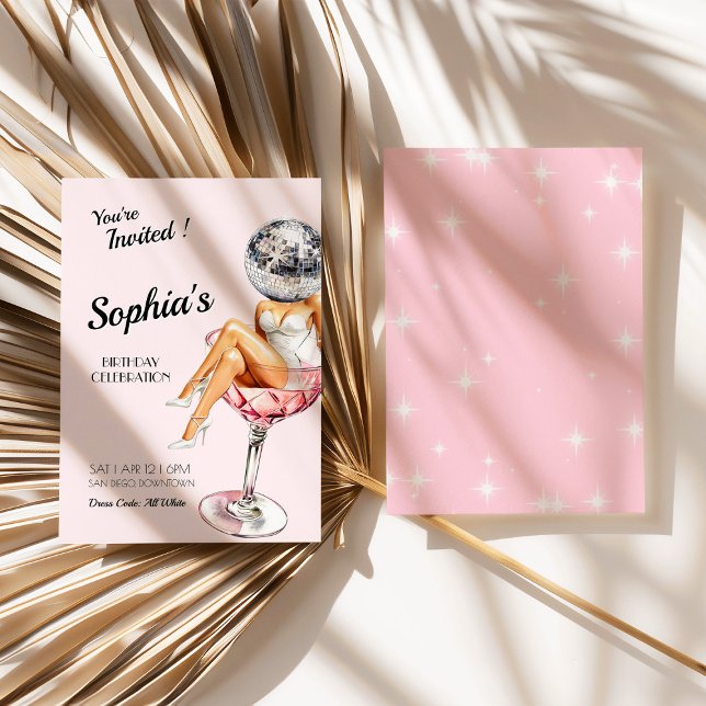 White Party Disco Geburtstag Einladung (White Party Disco Birthday Invite)