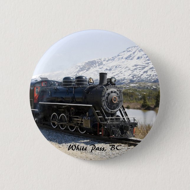 White Pass Zug in Snow Button (Vorderseite)