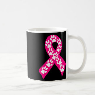 White Paw druckt Pink Breast Cancer Awareness Ribb Kaffeetasse