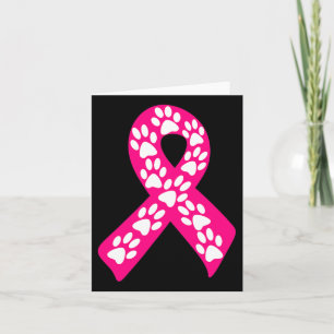 White Paw druckt Pink Breast Cancer Awareness Ribb Karte