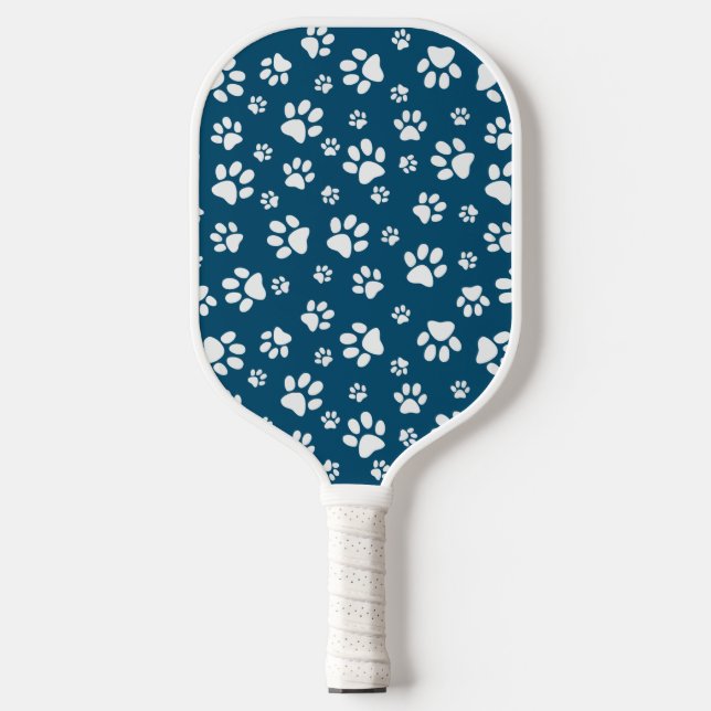 White Paw PrintsDesign Pickleball Paddle (Vorderseite)