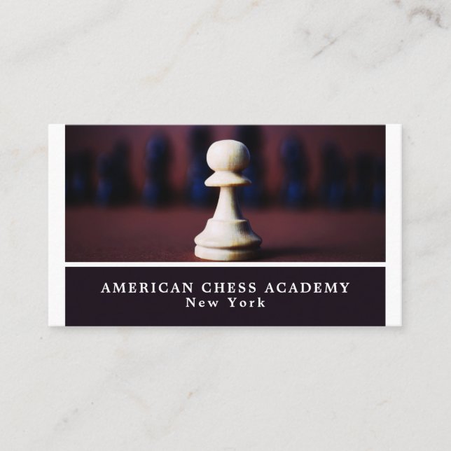 White Pawn, Schach Club Business Card Visitenkarte (Vorderseite)