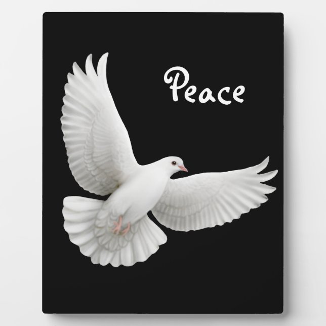 White Peace Dove Anpassbare Plaque Fotoplatte (Vorderseite)